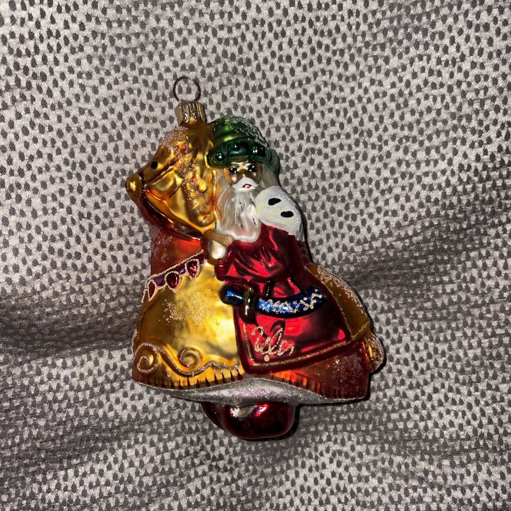 Vintage Christopher Radko Pageantry Santa Rocking Horse Ornament Holidays